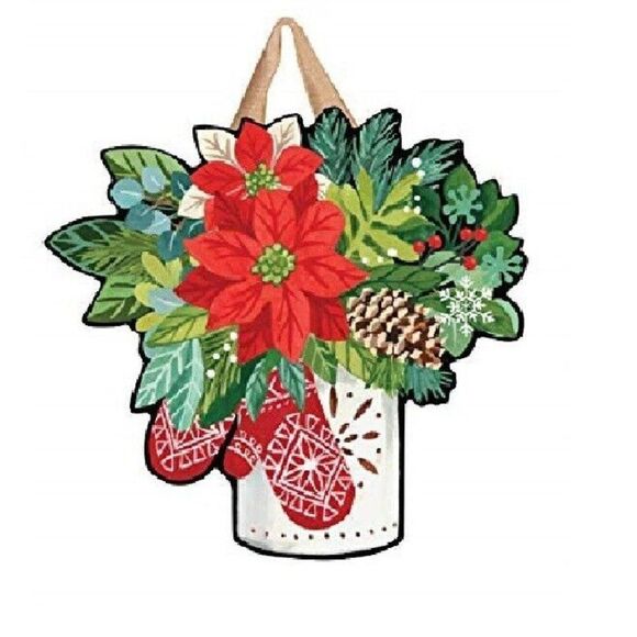 Studio M Scandi Mittens Winter Christmas Door Décor Decorative Door Sign SU44 - Picture 1 of 4